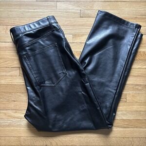ABERCROMBIE & FITCH 90's Ultra High Rise Vegan Leather Black Pants-Size 31/12s
